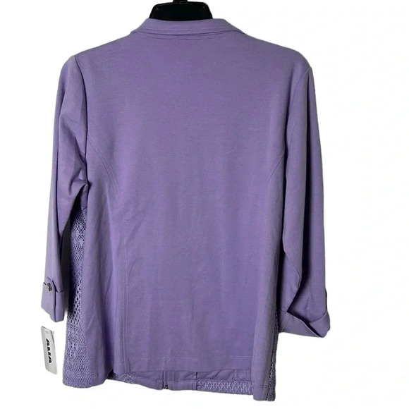 Y2K ,ALIA eyelet, crochet colorful jacket,cardigan,office siren,light purple - Picture 10 of 15